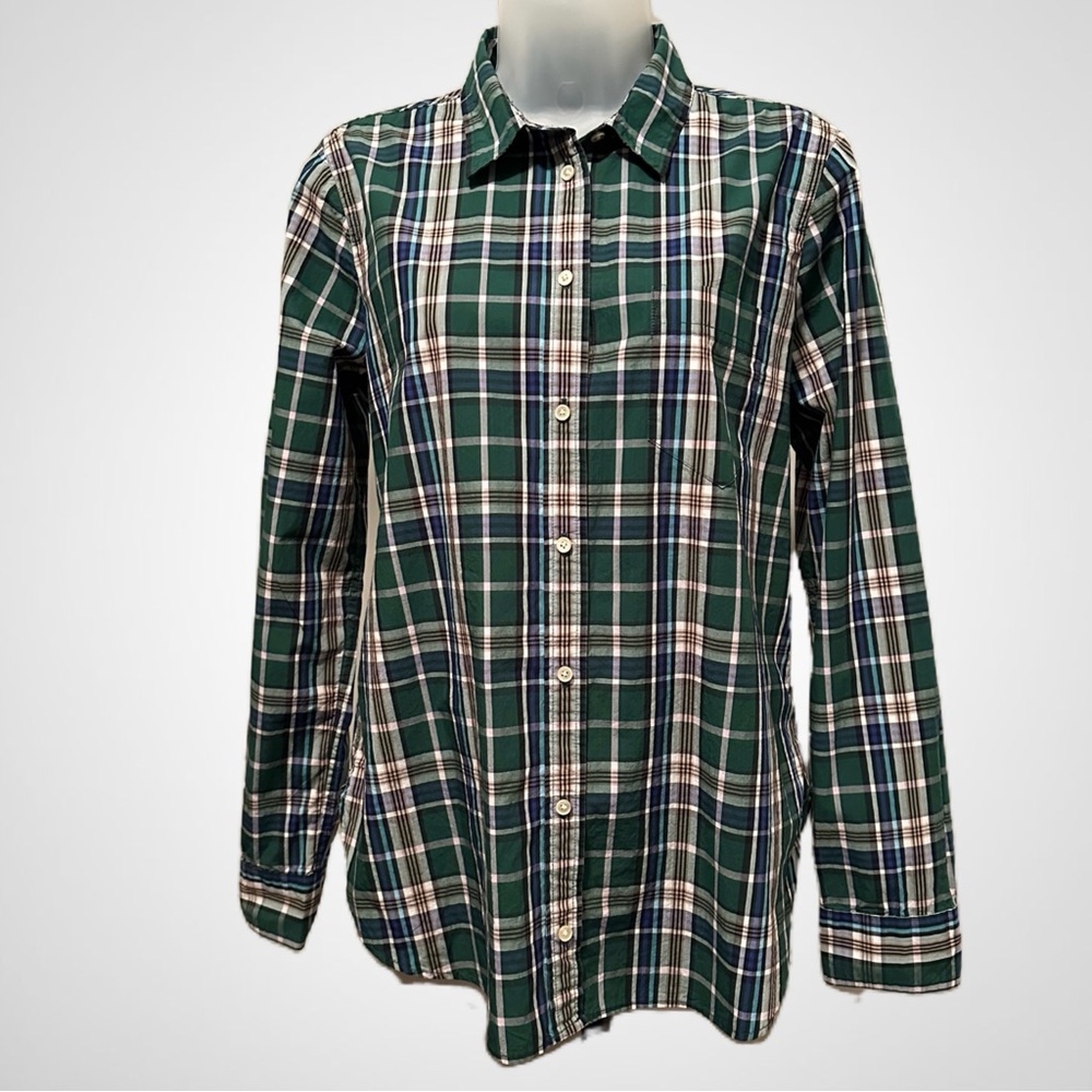 J. Crew Long Sleeve Plaid Shirt Sz 10